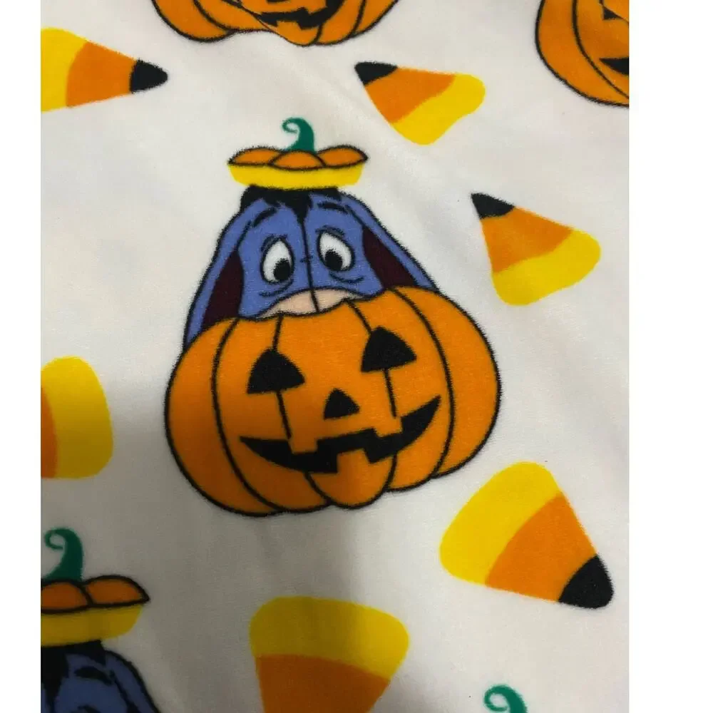 Disney Halloween Lounge Pants Size L White Orange Eeyore Pumpkin Winnie the Pooh - Picture 4 of 16